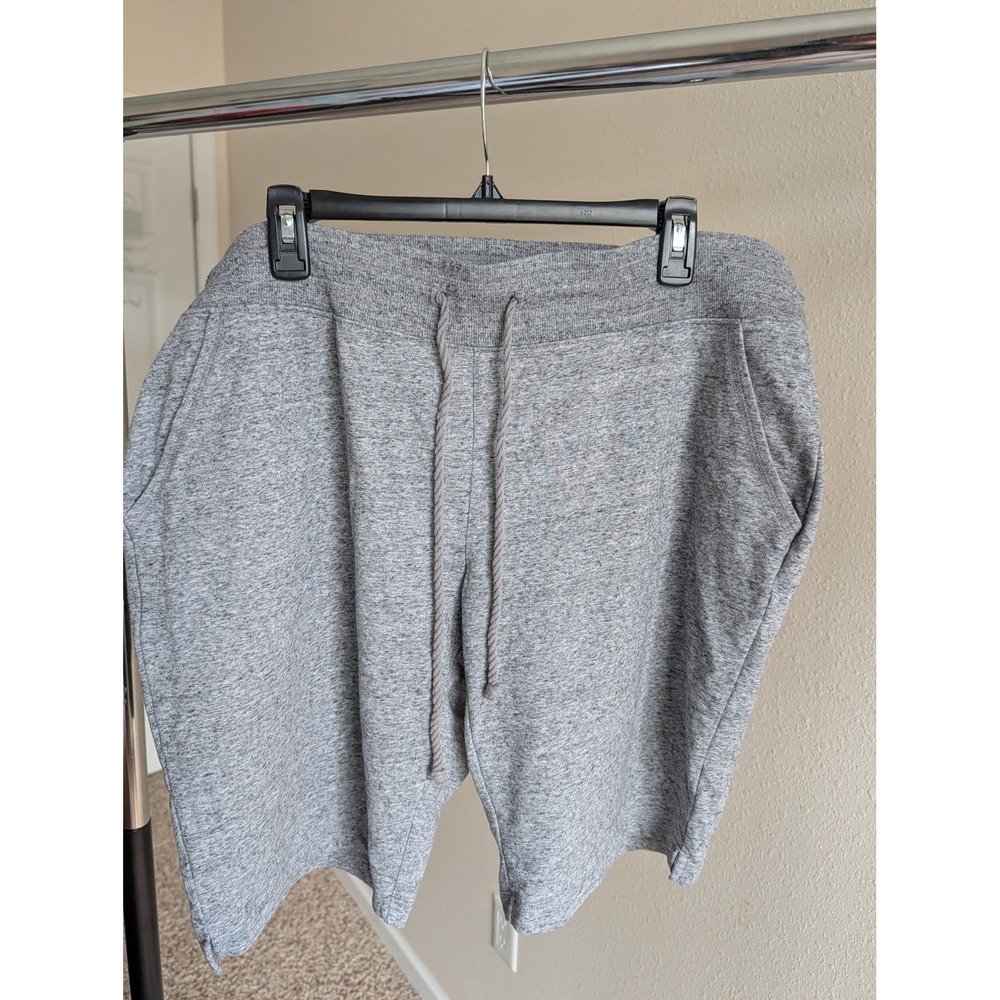 Eddie Bauer Mens XXL Heather Gray French Terry Lounge Athletic Shorts Drawstring
